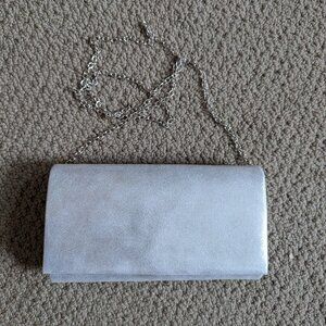 Short Silver Clutch with a Chain
